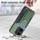 For Xiaomi Mi 11 Lite Carbon Fiber Fold Stand Elastic Card Bag Phone Case(Green) - 3