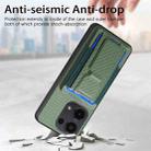 For Xiaomi Redmi 9C Carbon Fiber Fold Stand Elastic Card Bag Phone Case(Green) - 3