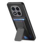 For Xiaomi Redmi Note 14 Pro+ 5G Carbon Fiber Fold Stand Elastic Card Bag Phone Case(Black) - 3