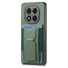 For Xiaomi Redmi Note 14 Pro+ 5G Carbon Fiber Fold Stand Elastic Card Bag Phone Case(Green) - 2