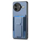 For Redmi K80 Pro / Poco F7 Ultra Carbon Fiber Fold Stand Elastic Card Bag Phone Case(Blue) - 2