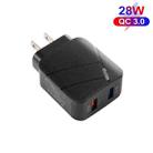 TE-Q820 28W Dual USB QC3.0 18W Mobile Phone Charger, US Plug(Black) - 2