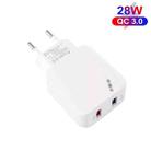 TE-Q820 28W Dual USB QC3.0 18W Mobile Phone Charger, EU Plug(White) - 2