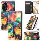 For Honor 200 CaseNeo Colorful Magnetic Leather Phone Case(Colorful Cloud) - 1