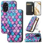 For Honor 200 CaseNeo Colorful Magnetic Leather Phone Case(Purple Scales) - 1