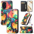 For Honor 200 Pro CaseNeo Colorful Magnetic Leather Phone Case(Colorful Cloud) - 1