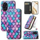 For Honor 200 Pro CaseNeo Colorful Magnetic Leather Phone Case(Purple Scales) - 1