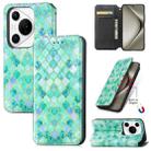 For Huawei Pura 70 Pro CaseNeo Colorful Magnetic Leather Phone Case(Emerald) - 1