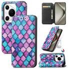 For Huawei Pura 70 Pro CaseNeo Colorful Magnetic Leather Phone Case(Purple Scales) - 1