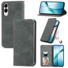 For Samsung Galaxy S25 Edge 5G Retro Skin Feel Magnetic Leather Phone Case(Gray) - 1