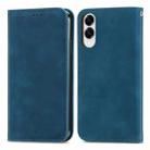 For Samsung Galaxy S25 Edge 5G Retro Skin Feel Magnetic Leather Phone Case(Blue) - 2