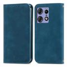 For Motorola Moto Edge 50 Ultra Retro Skin Feel Magnetic Flip Leather Phone Case(Blue) - 1