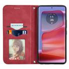 For Motorola Moto Edge 50 Fusion Retro Skin Feel Magnetic Flip Leather Phone Case(Red) - 3