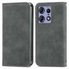 For Motorola Moto Edge 50 Fusion Retro Skin Feel Magnetic Flip Leather Phone Case(Gray) - 1