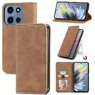 For Motorola Moto G 2025 Retro Skin Feel Magnetic Flip Leather Phone Case(Brown) - 1