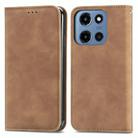 For Motorola Moto G 2025 Retro Skin Feel Magnetic Flip Leather Phone Case(Brown) - 2