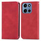 For Motorola Moto G 2025 Retro Skin Feel Magnetic Flip Leather Phone Case(Red) - 2