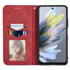 For Motorola Moto G 2025 Retro Skin Feel Magnetic Flip Leather Phone Case(Red) - 3