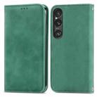 For Sony Xperia 1 VI Retro Skin Feel Magnetic Leather Phone Case(Green) - 1