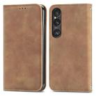 For Sony Xperia 1 VI Retro Skin Feel Magnetic Leather Phone Case(Brown) - 1