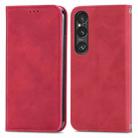 For Sony Xperia 1 VI Retro Skin Feel Magnetic Leather Phone Case(Red) - 1