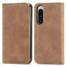 For Sony Xperia 5 VI Retro Skin Feel Magnetic Leather Phone Case(Brown) - 1