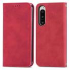 For Sony Xperia 5 VI Retro Skin Feel Magnetic Leather Phone Case(Red) - 1