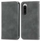 For Sony Xperia 5 VI Retro Skin Feel Magnetic Leather Phone Case(Gray) - 1