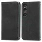 For Sony Xperia 10 VI Retro Skin Feel Magnetic Leather Phone Case(Black) - 1