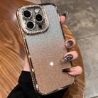 For iPhone 15 Pro Max Diamond Gradient Glitter TPU Phone Case(Gradient Gold) - 1