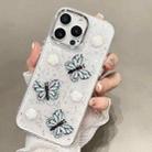 For iPhone 15 Pro Max Glitter 3D Butterfly TPU Phone Case(Blue) - 1