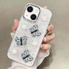 For iPhone 14 Plus Glitter 3D Butterfly TPU Phone Case(Blue) - 1