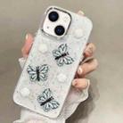 For iPhone 14 Glitter 3D Butterfly TPU Phone Case(Blue) - 1