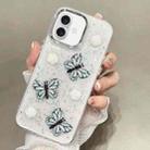 For iPhone 16 Glitter 3D Butterfly TPU Phone Case(Blue) - 1