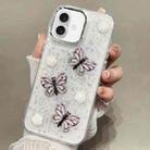 For iPhone 16 Glitter 3D Butterfly TPU Phone Case(Pink) - 1