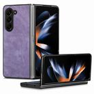 For Samsung Galaxy Z Fold6 5G Skin-feel Solid Color PU Back Cover Phone Case(Purple) - 1