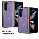 For Samsung Galaxy Z Fold6 5G Skin-feel Solid Color PU Back Cover Phone Case(Purple) - 2