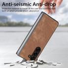 For Samsung Galaxy Z Fold6 5G Skin-feel Solid Color PU Back Cover Phone Case(Brown) - 3