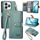 For ZTE Blade A75 4G Love Zipper Lanyard Leather Phone Case(Green) - 1