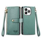 For ZTE Blade A75 4G Love Zipper Lanyard Leather Phone Case(Green) - 2