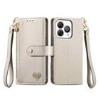 For ZTE Blade A75 4G Love Zipper Lanyard Leather Phone Case(Gray) - 2