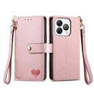 For ZTE Blade A75 4G Love Zipper Lanyard Leather Phone Case(Pink) - 2