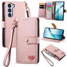 For ZTE Nubia S 5G Love Zipper Lanyard Leather Phone Case(Pink) - 1