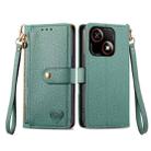 For ZTE Blade A35e 4G Love Zipper Lanyard Leather Phone Case(Green) - 2