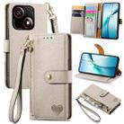 For ZTE Blade A35e 4G Love Zipper Lanyard Leather Phone Case(Gray) - 1
