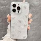 For iPhone 14 Pro Small Fresh Bow TPU Phone Case(Silver Bow) - 1