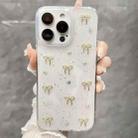 For iPhone 14 Pro Max Small Fresh Bow TPU Phone Case(Golden Bow) - 1