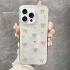 For iPhone 16 Pro Small Fresh Bow TPU Phone Case(Golden Bow) - 1