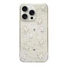 For iPhone 15 Pro Max Glitter Pearl Butterfly TPU Phone Case(Pearl Butterfly) - 1