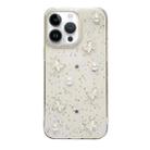 For iPhone 14 Pro Max Glitter Pearl Butterfly TPU Phone Case(Pearl Butterfly) - 1
